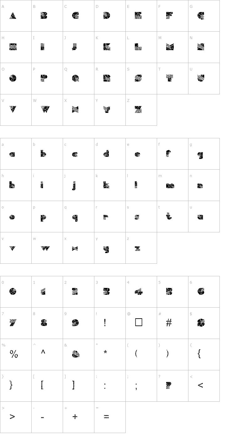 Character Map FZ UNIQUE 11 CRACKED Font