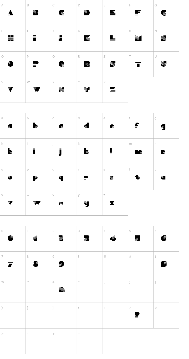 Character Map FZ UNIQUE 11 Font