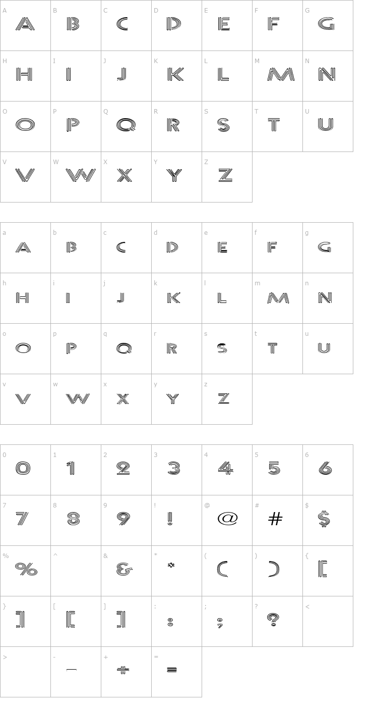 Character Map FZ UNIQUE 12 EX Font