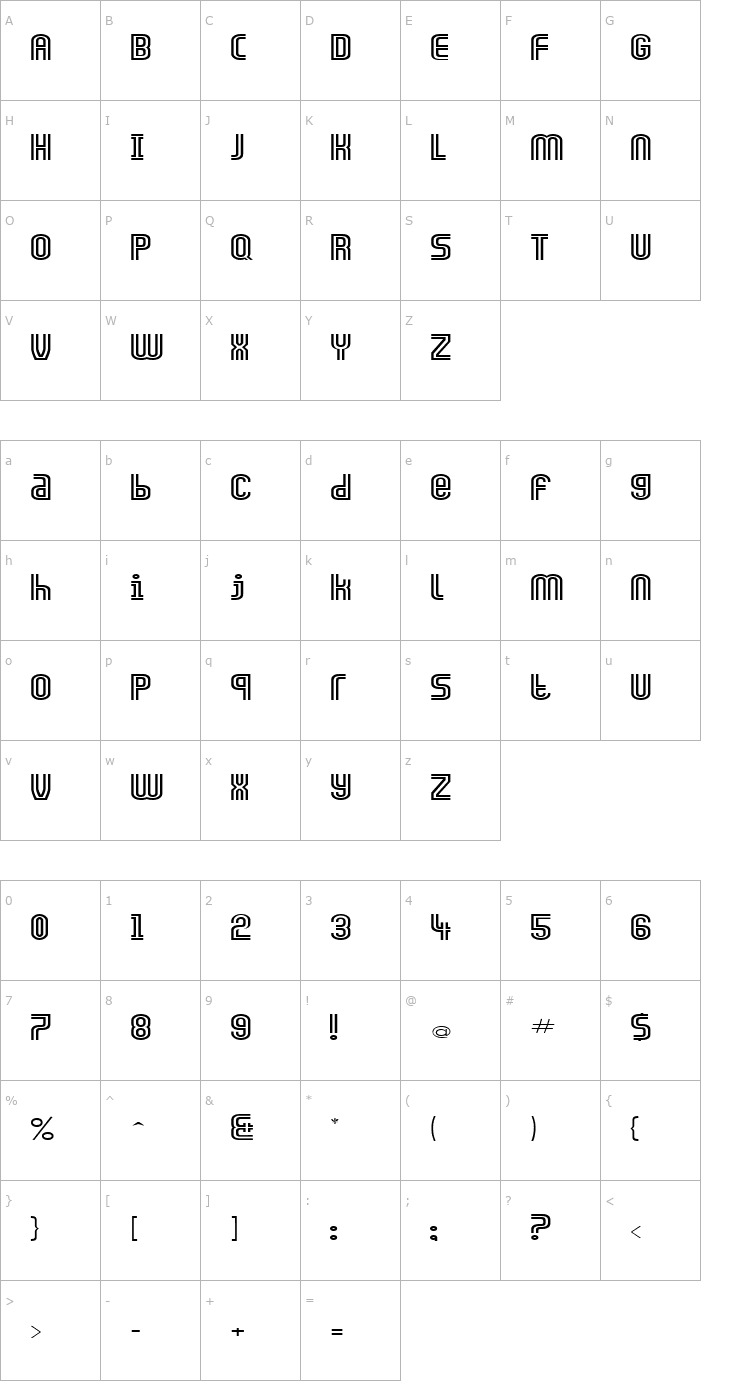Character Map FZ UNIQUE 13 EX Font
