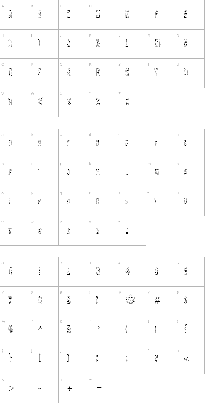 Character Map FZ UNIQUE 27 SPOTTED Font