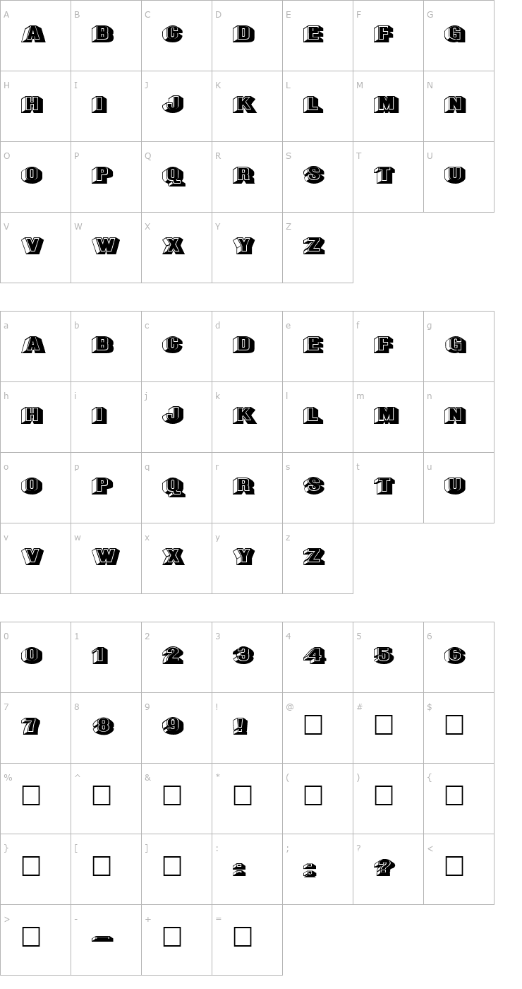 Character Map FZ UNIQUE 43 EX Font