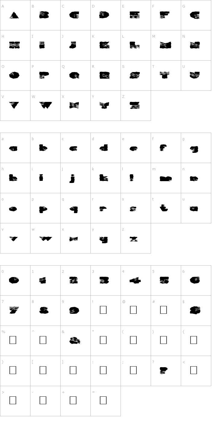 Character Map FZ WACKY 40 EX Font