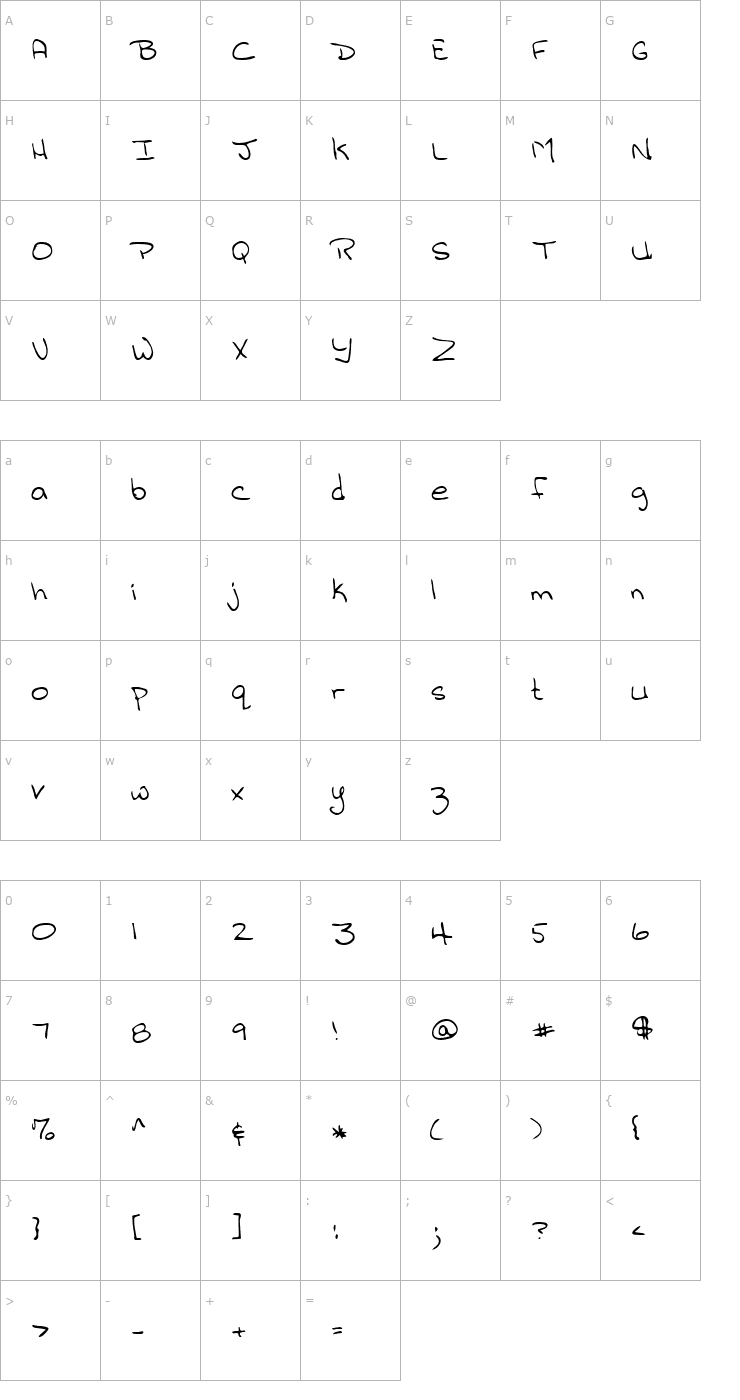 Character Map Gaines Regular Font