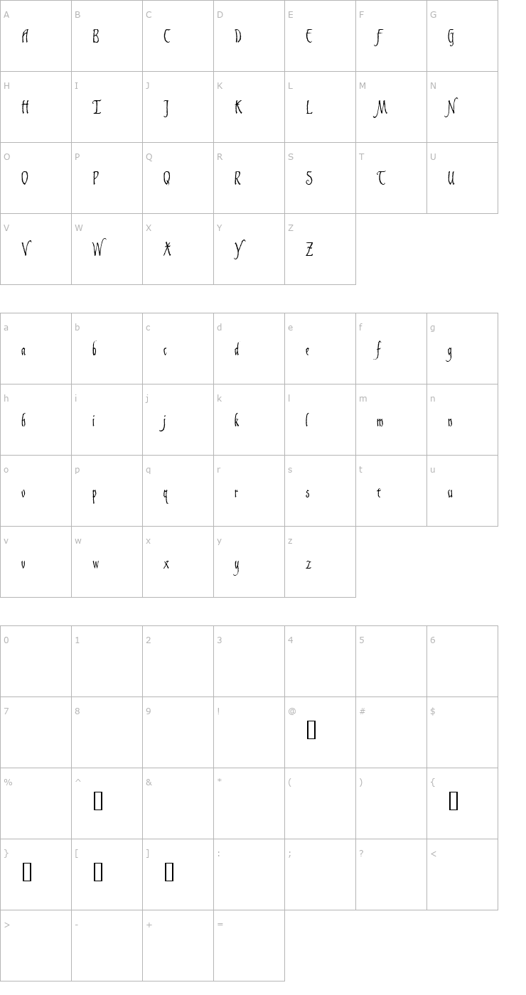 Character Map Gaiseric Demo Font