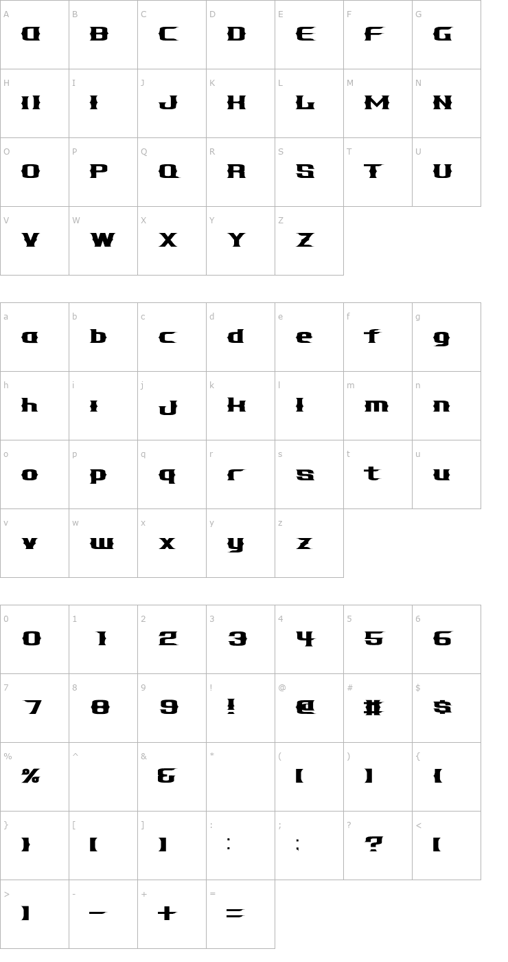 Character Map Galapagos-Regular Font