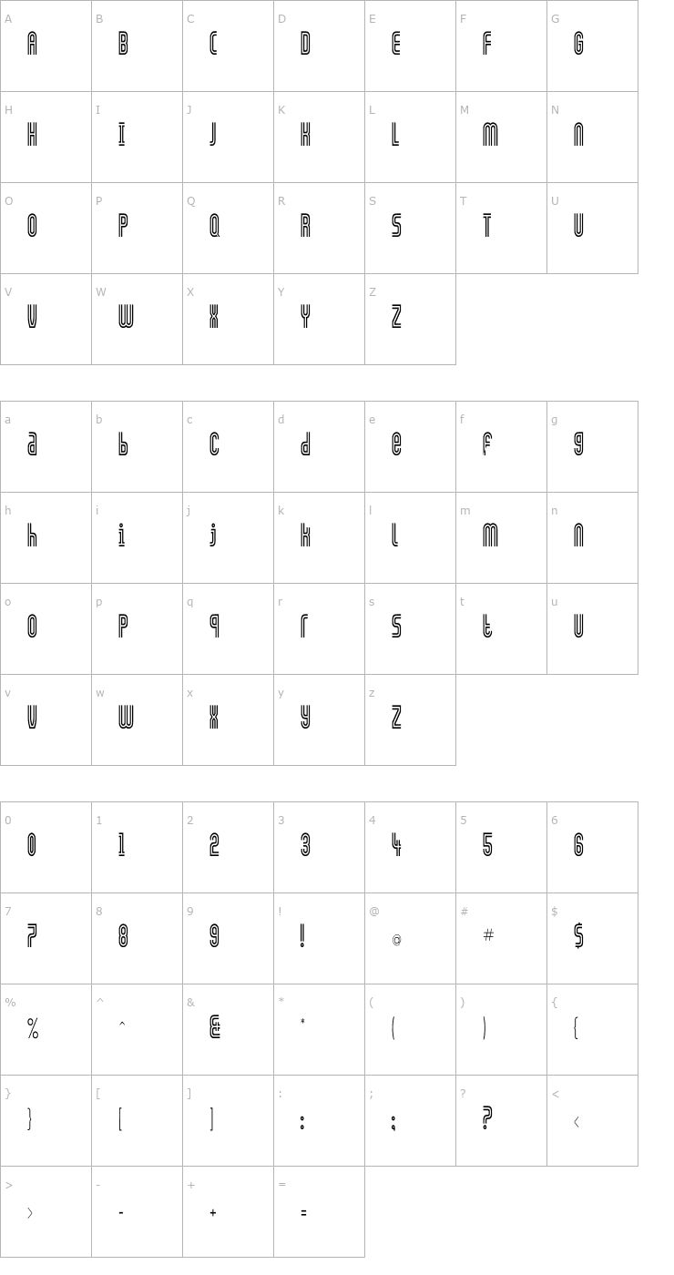 Character Map GALLEDIS Cn Font