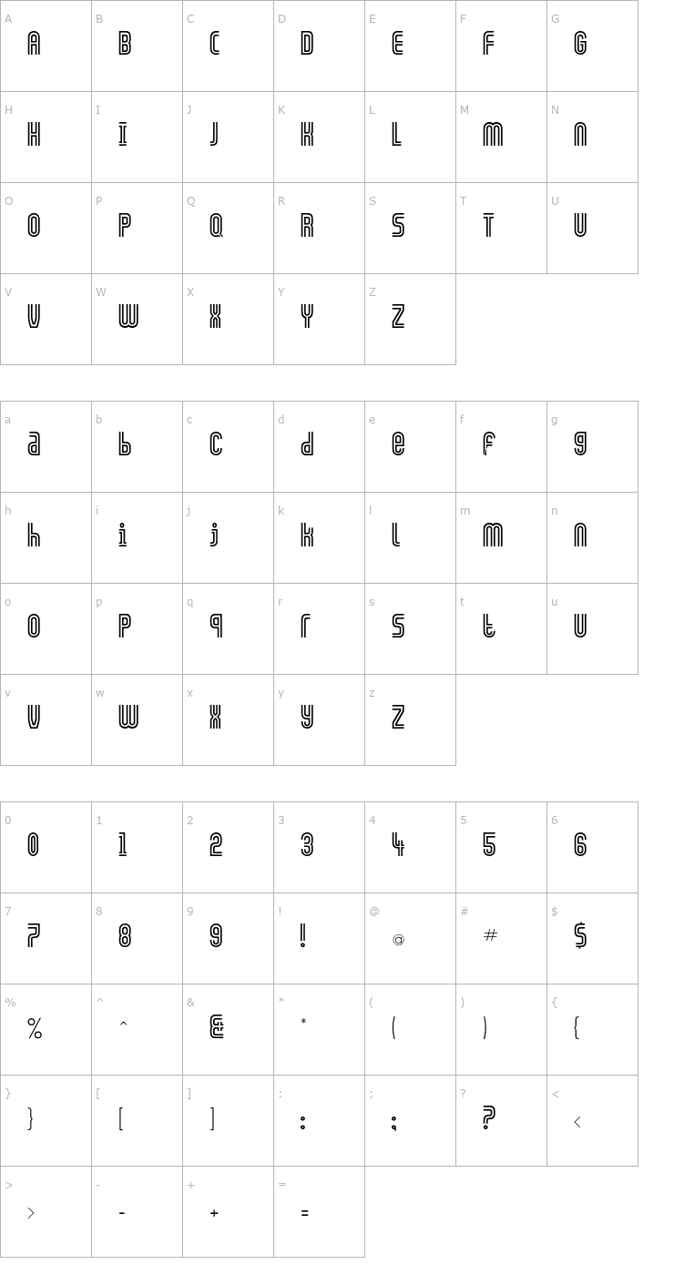 Character Map GALLEDIS Font