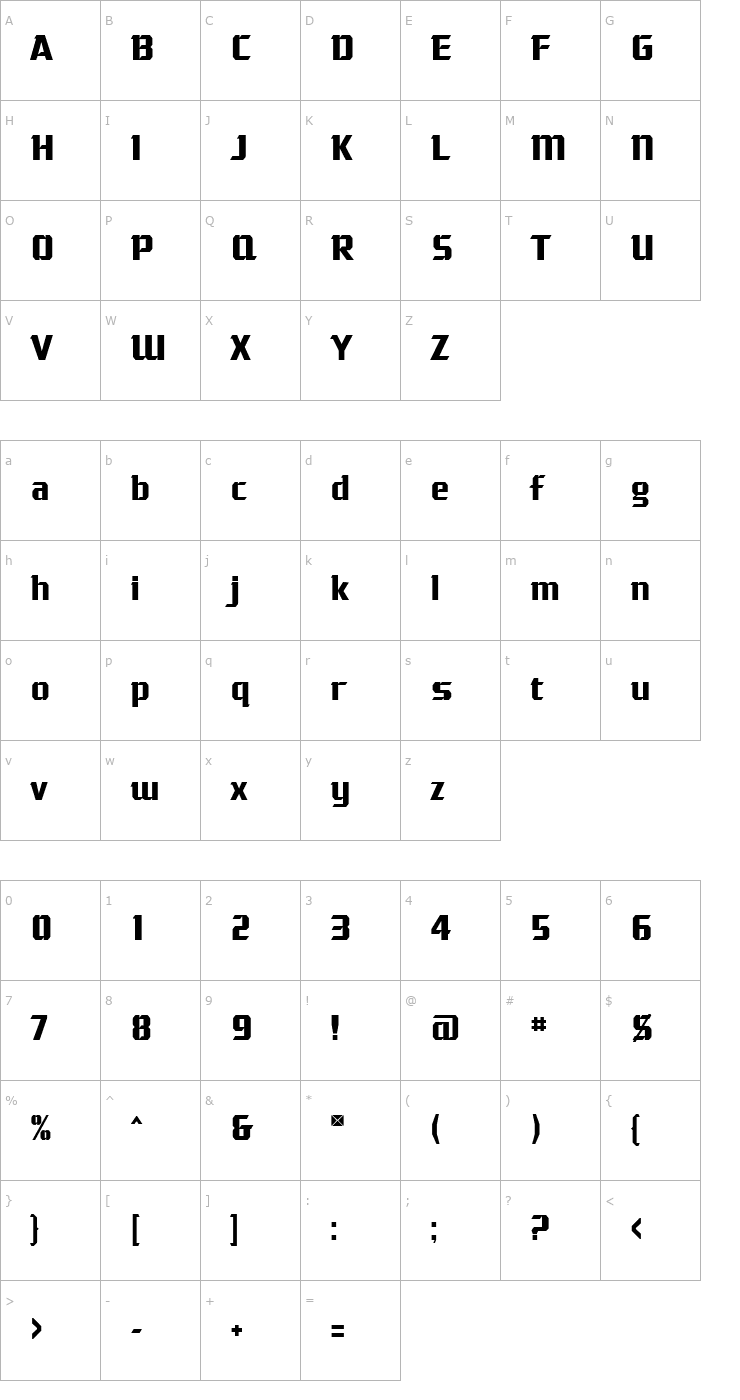 Character Map Gamer Font