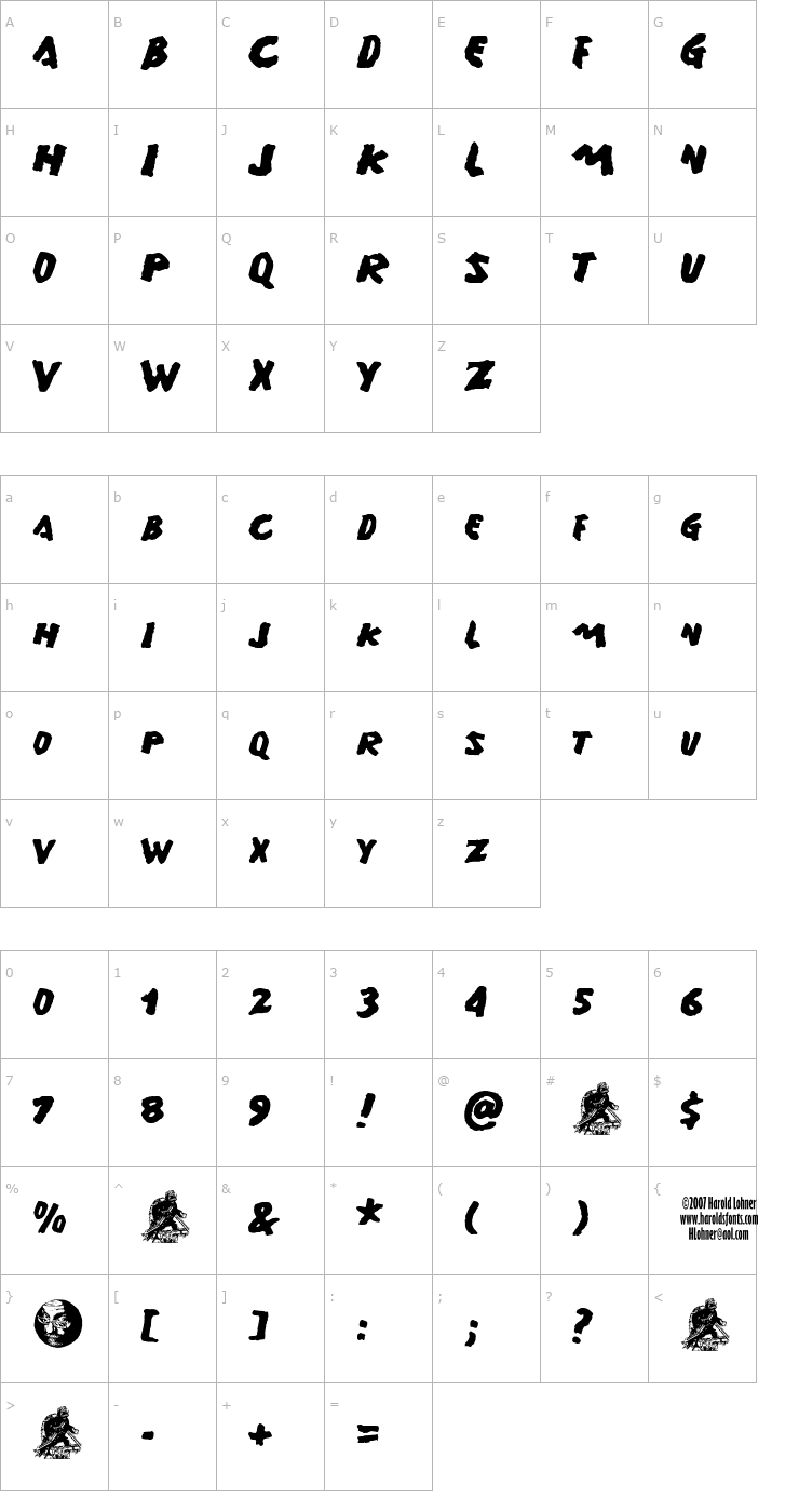 Character Map Gamera Font