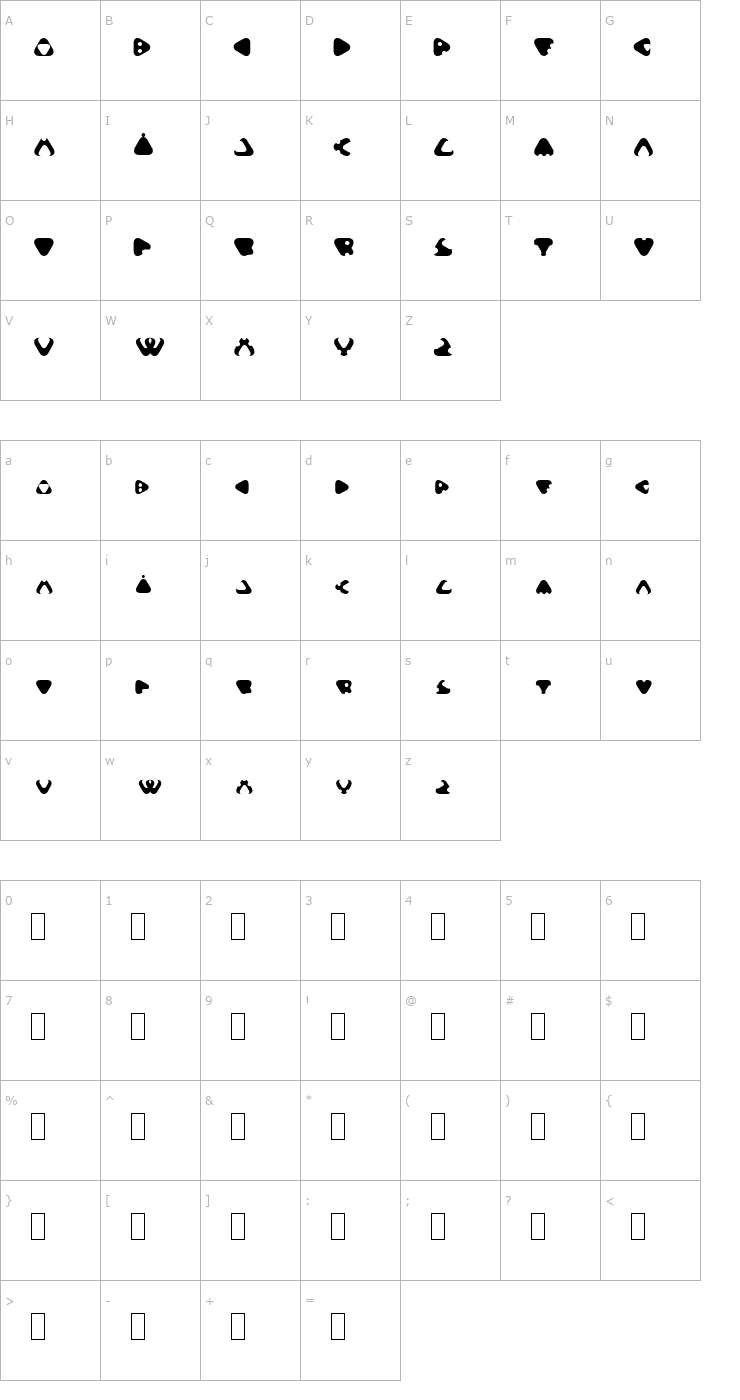 Character Map Gammelfitta Font