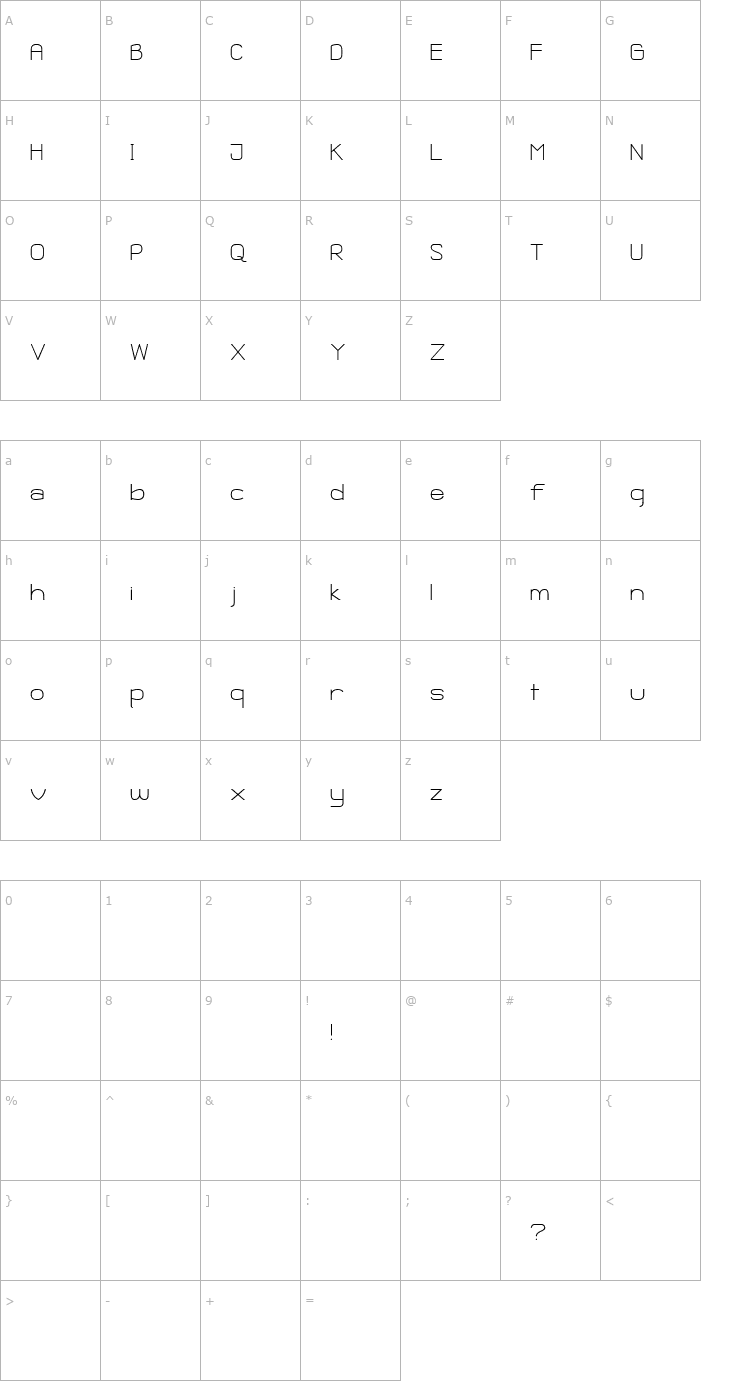 Character Map Ganix Apec Font