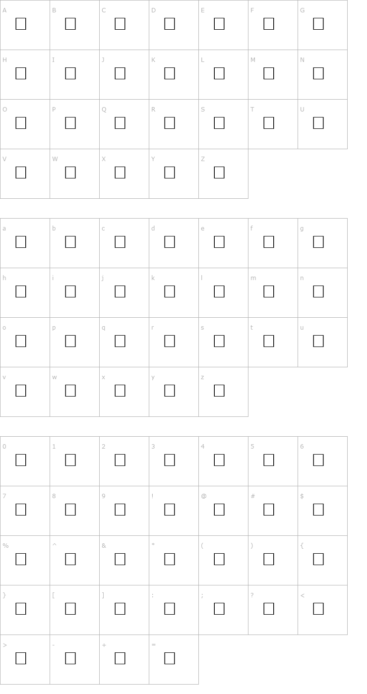 Character Map GaramondNovaExp Regular Font