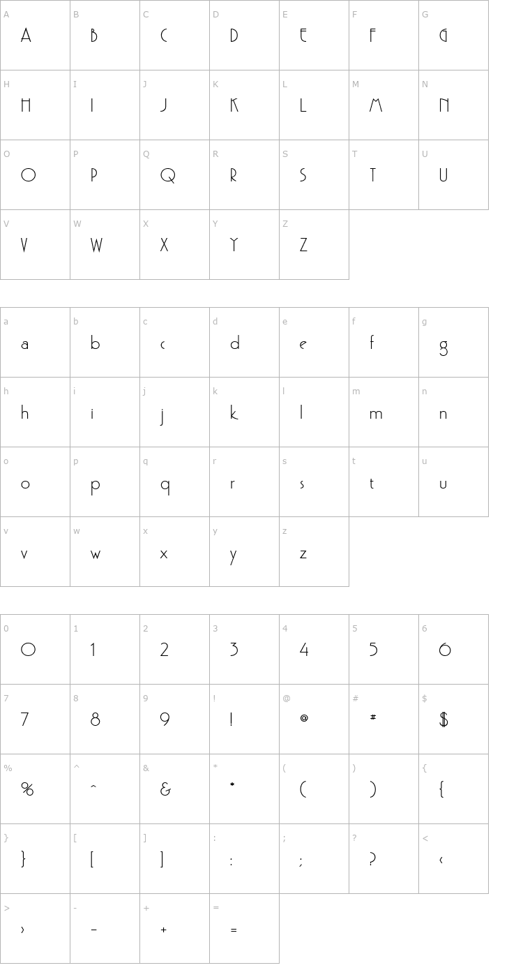 Character Map Gaston Bold Font