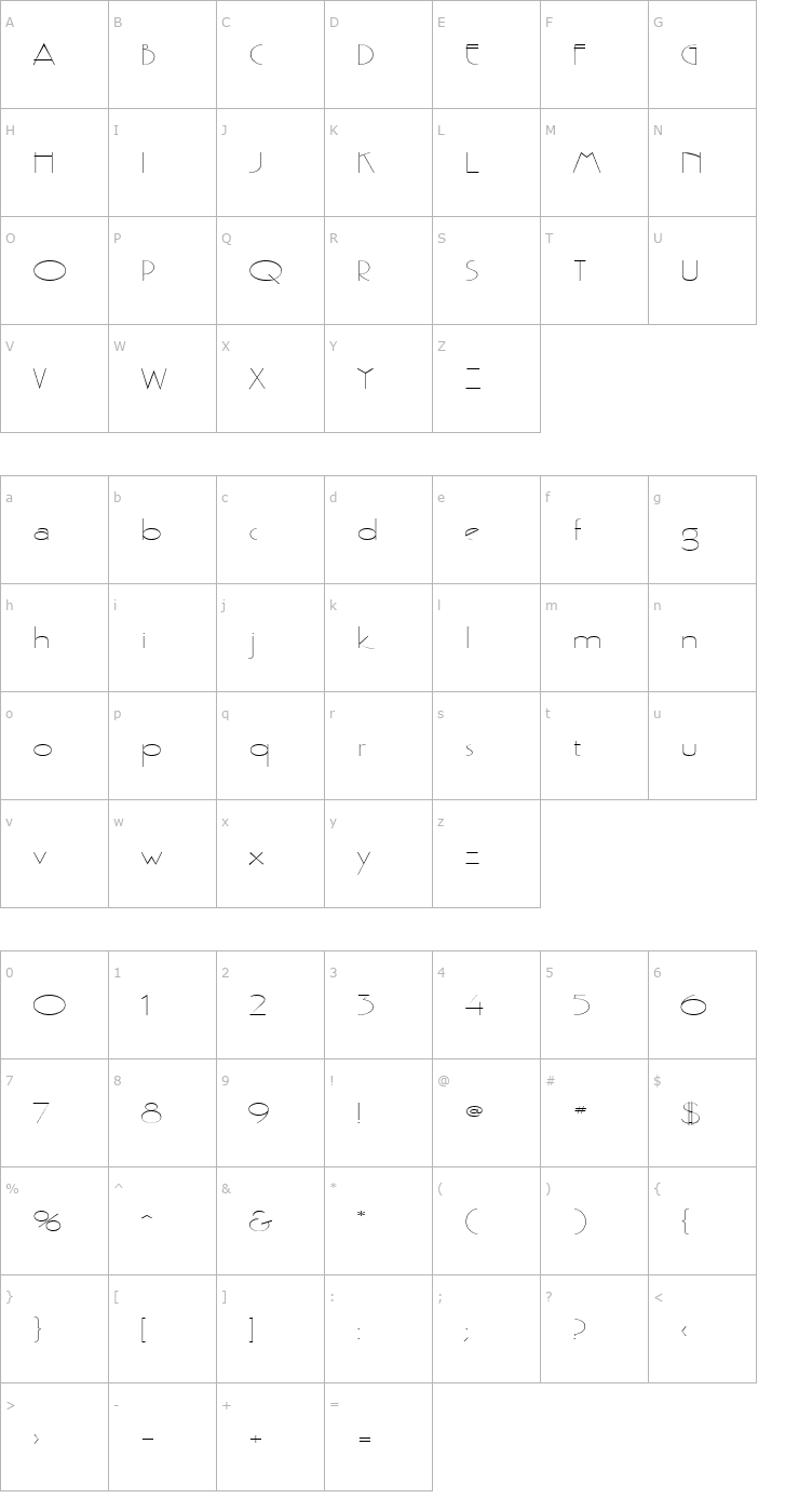 Character Map Gaston Extended Normal Font