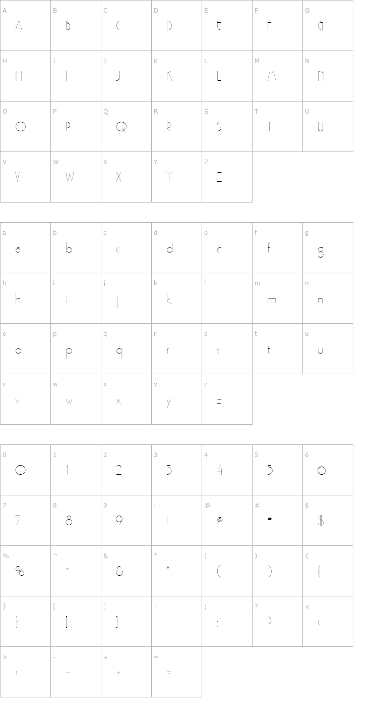 Character Map Gaston Wide Normal Font