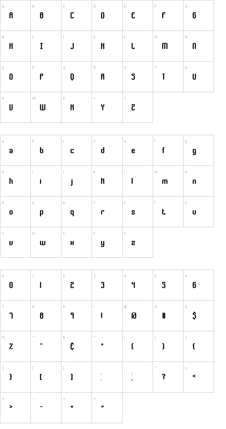 Character Map Gather BRK Font