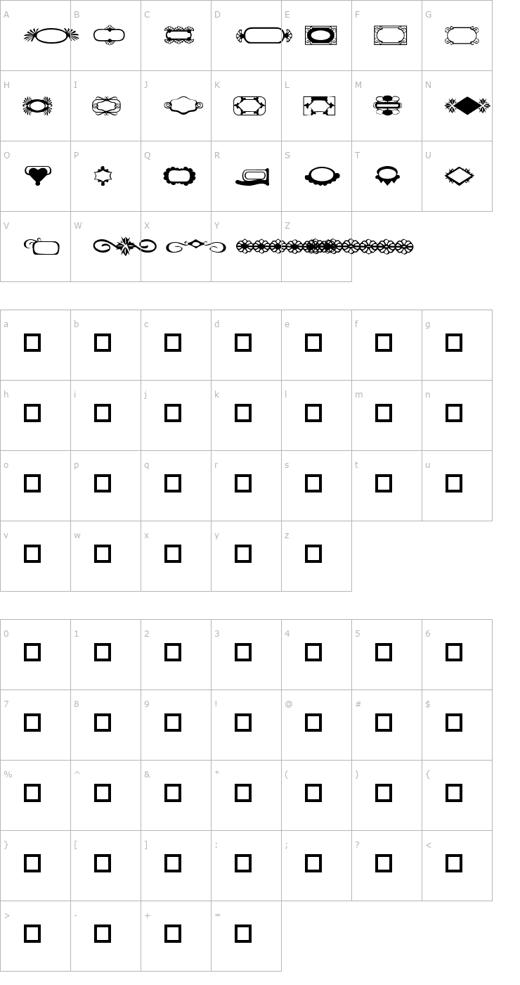 Character Map GCDesign Ding 2 Font