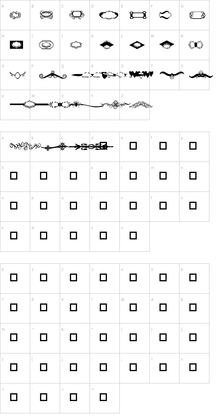 Character Map GCDesign Ding 3 Font