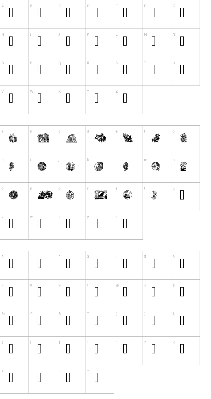 Character Map GE Chinese Art Font