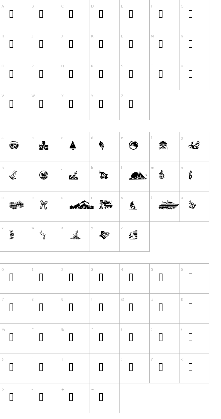 Character Map GE Nautica Font