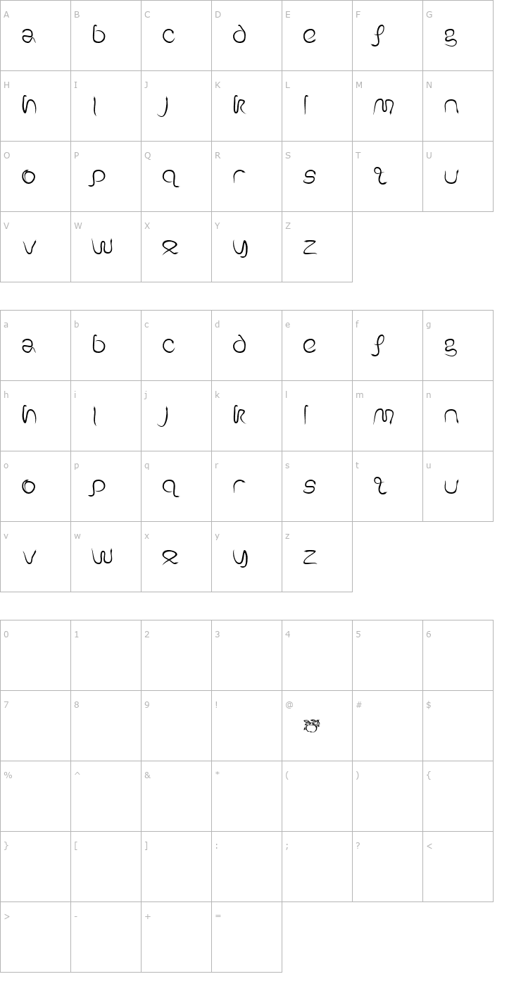 Character Map GE Serpentine Font