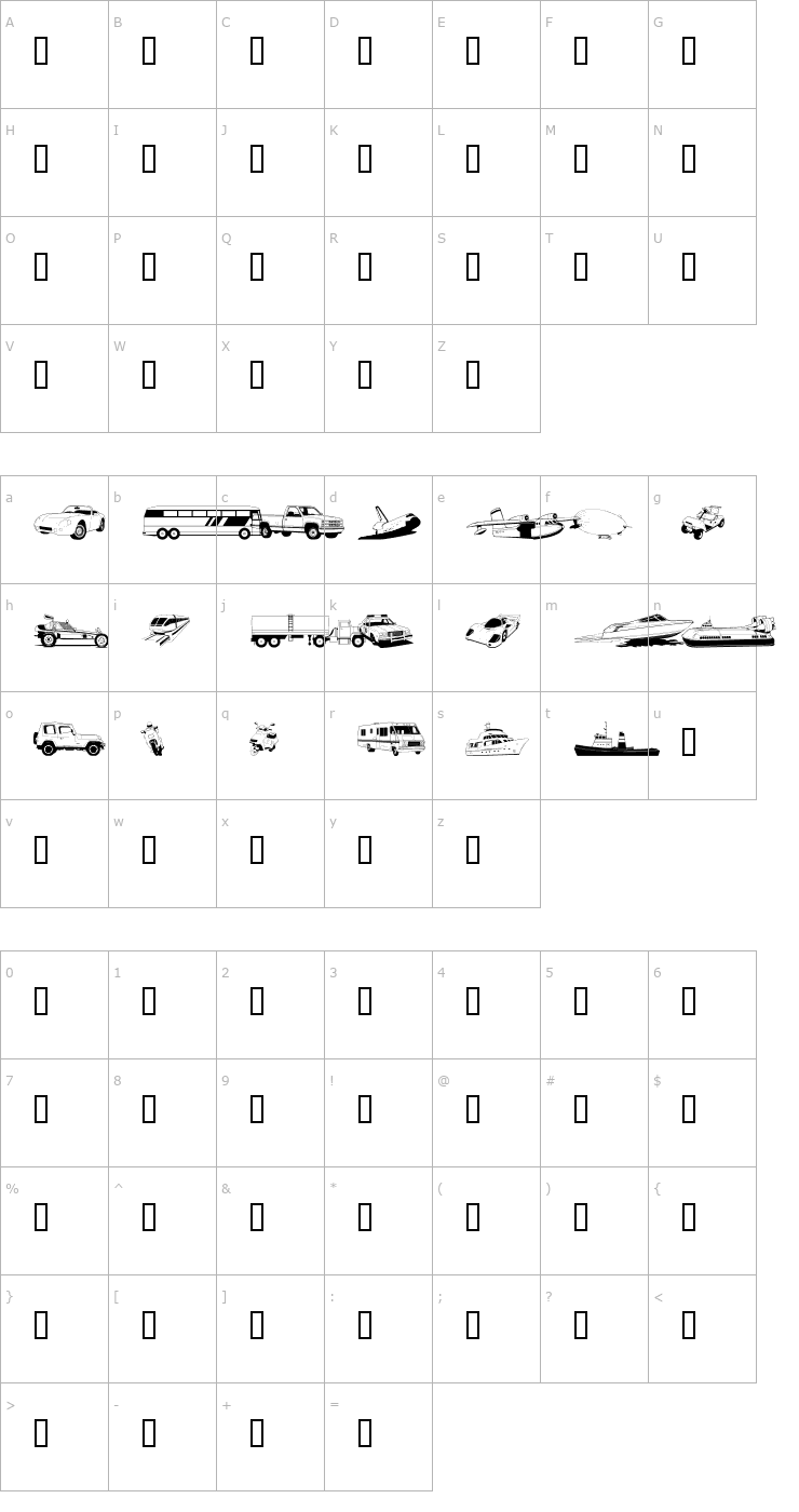 Character Map GE Zoom Font