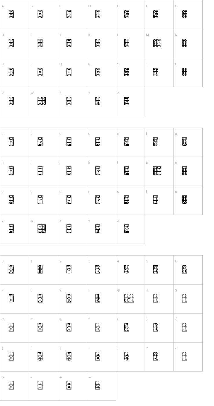 Character Map Gear Font