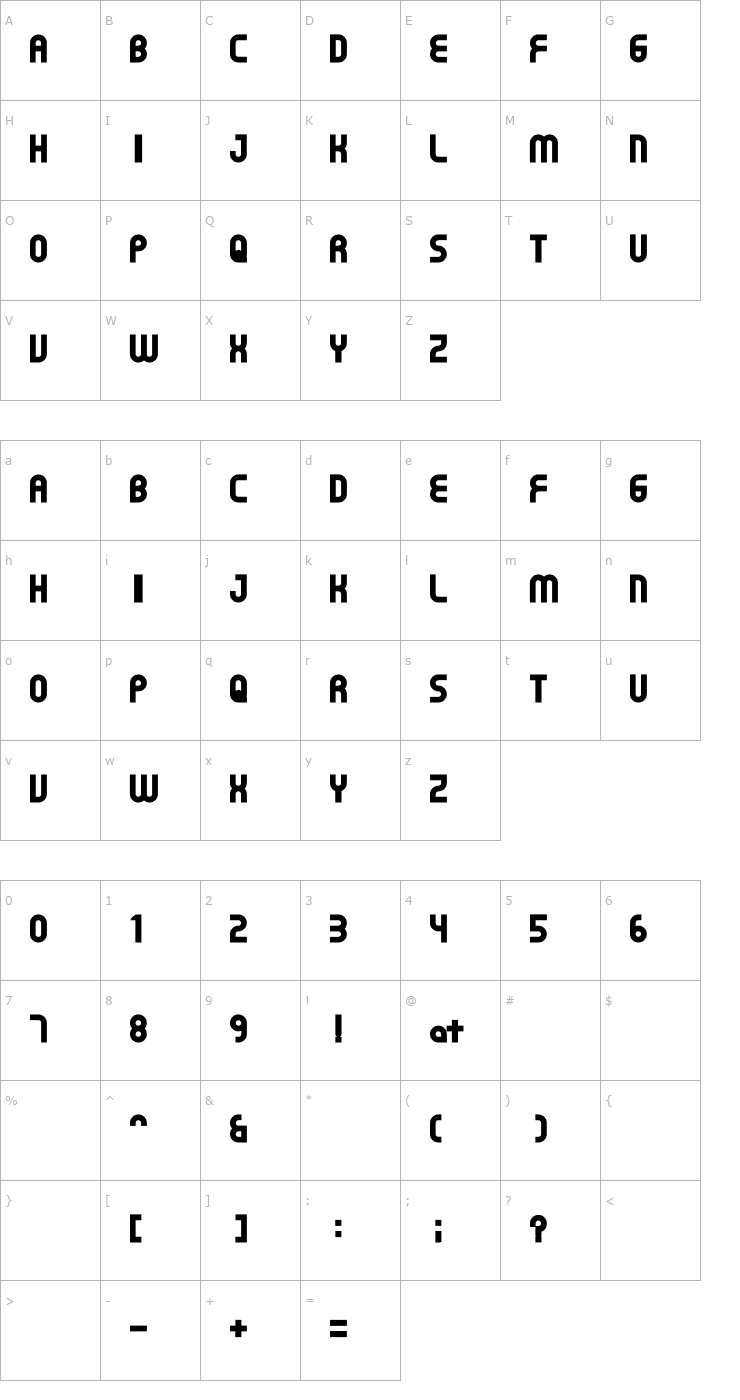 Character Map Gear Proportion Font