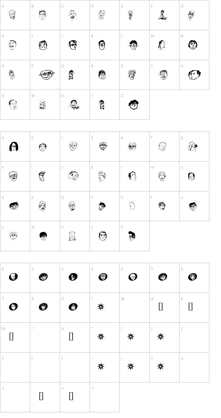 Character Map GeekBats Font