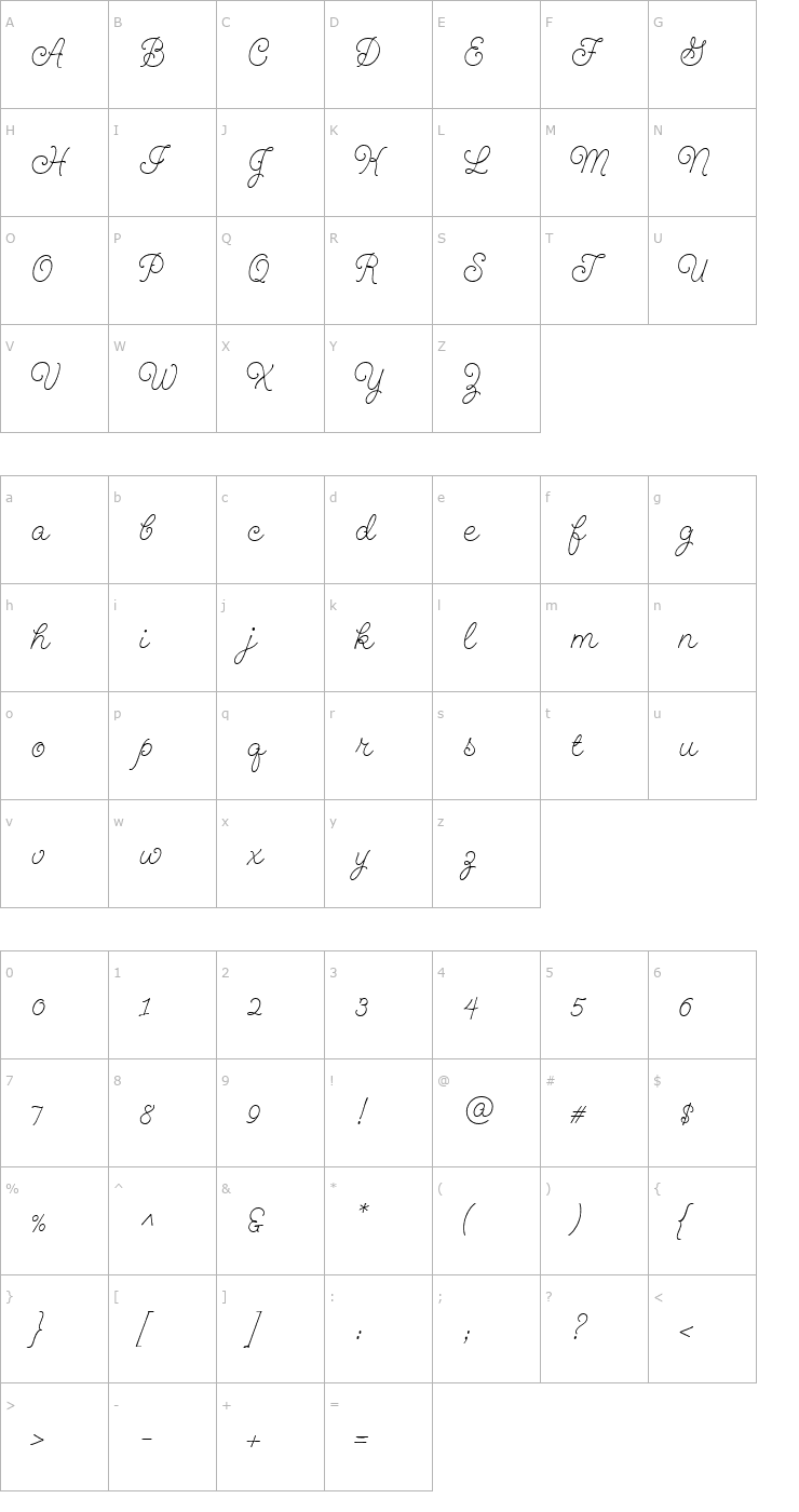 Character Map GeeohHmk Font