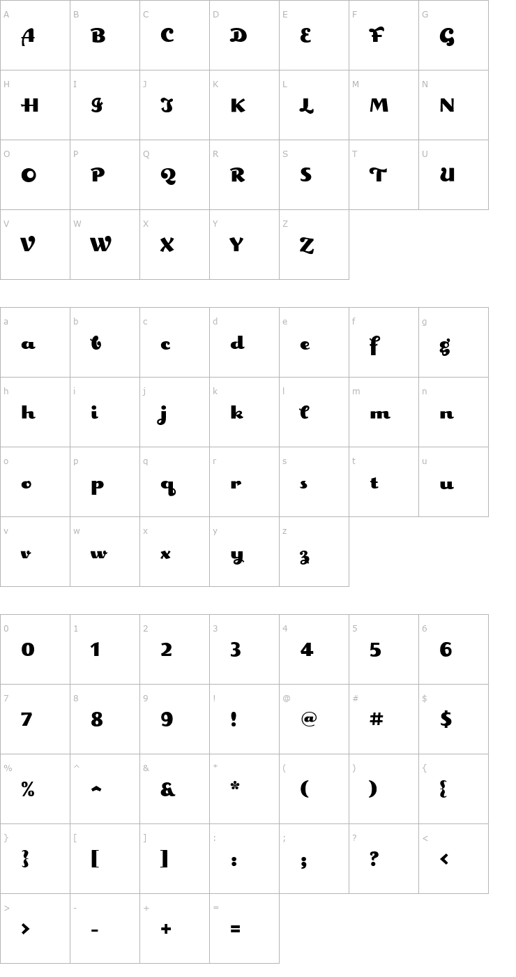 Character Map Geetype Font