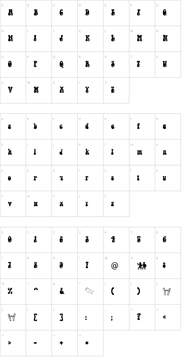 Character Map Gemini Becker Font