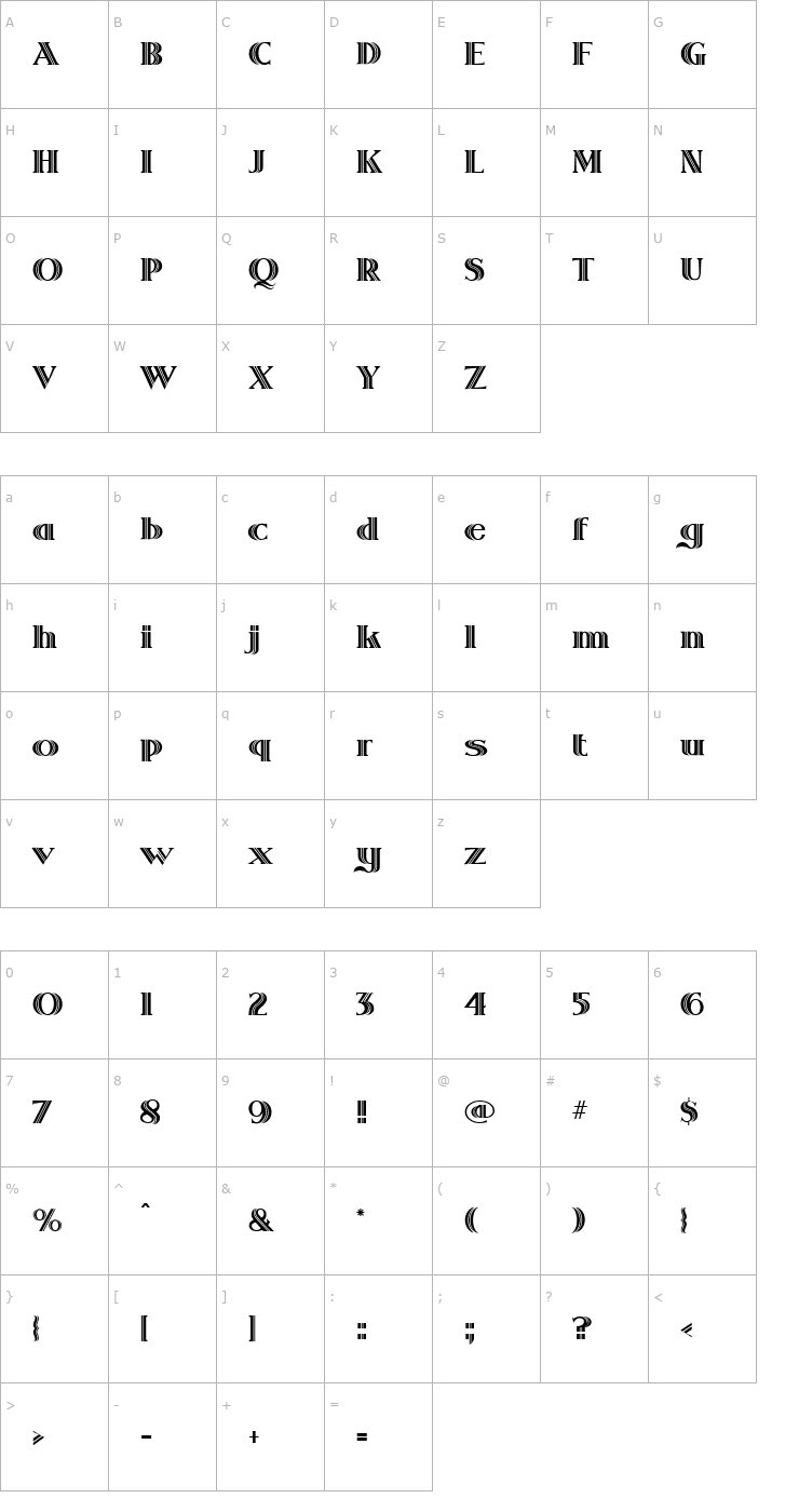 Character Map Gemini Regular Font