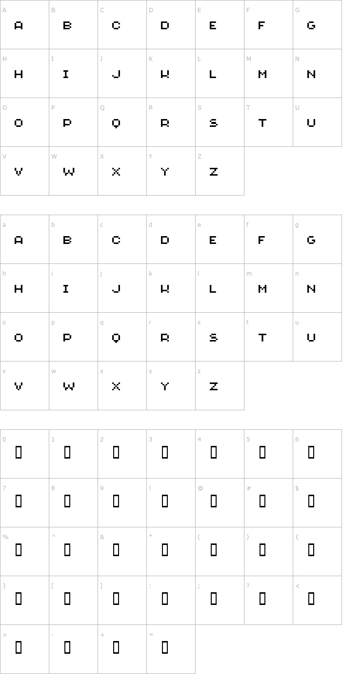 Character Map GeneticaFlash Font