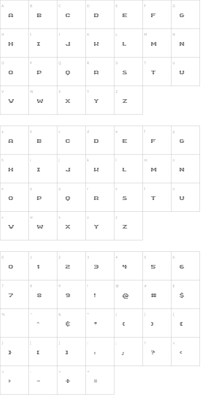 Character Map GenetrixCrossed Font