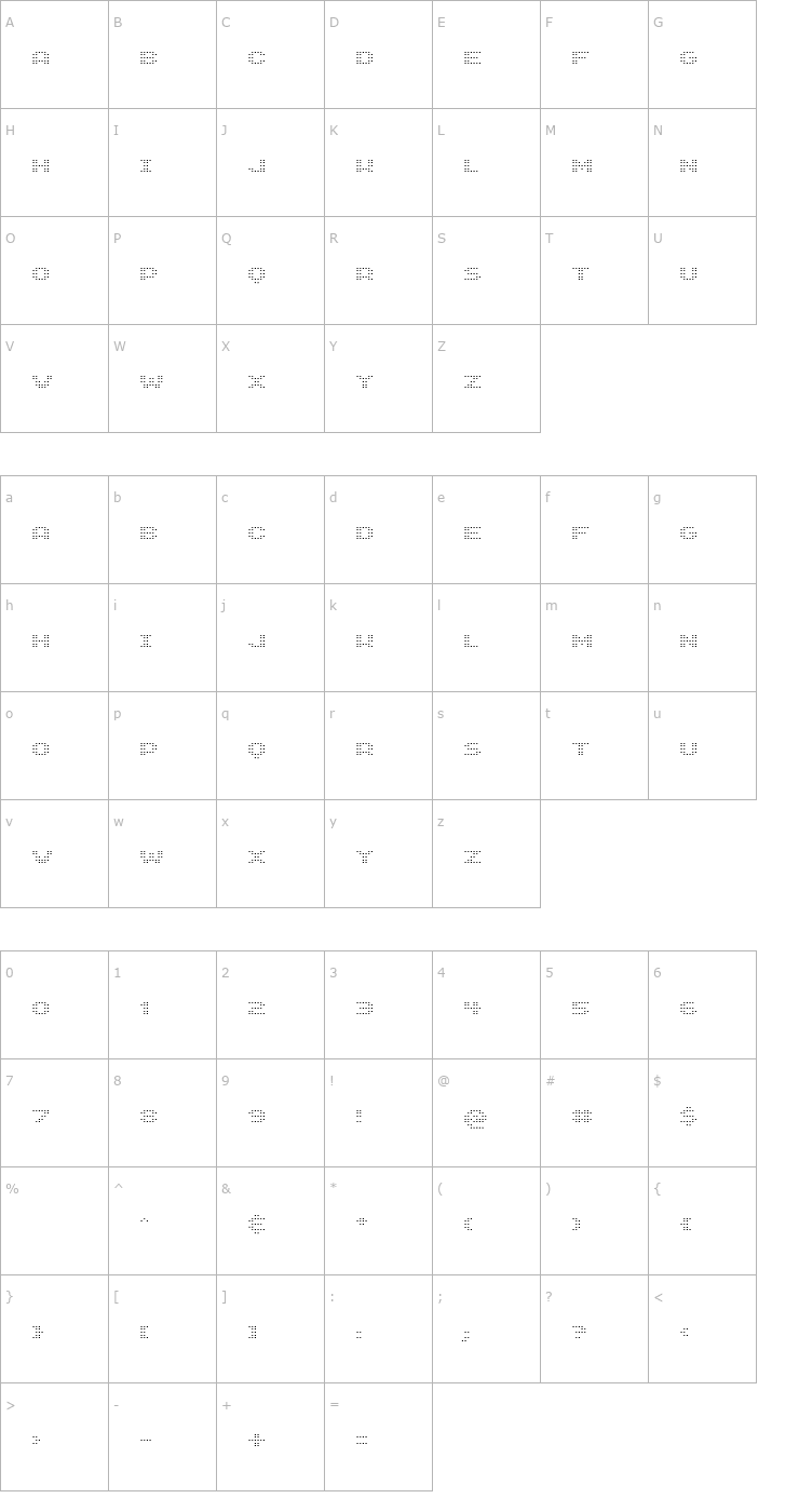 Character Map GenetrixSquareCore Font