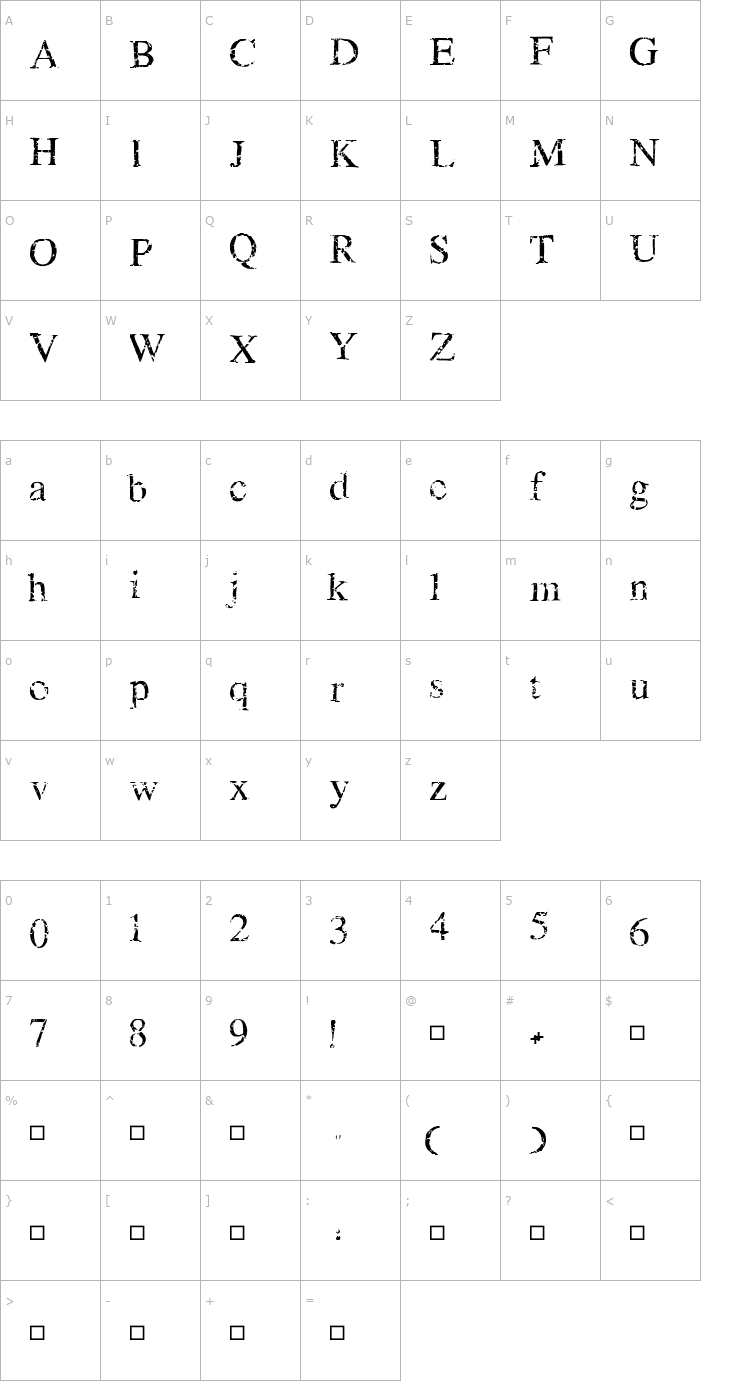 Character Map Genius of Crack Font