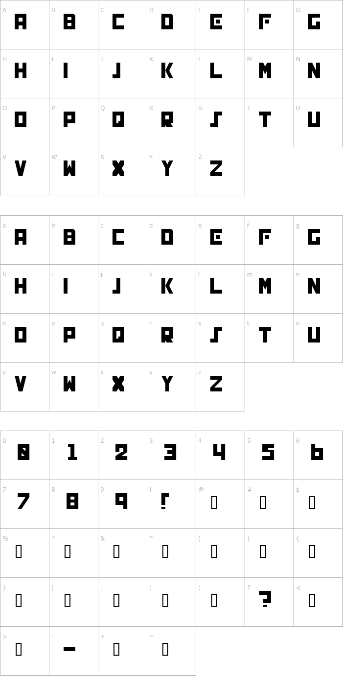 Character Map Genocide Font