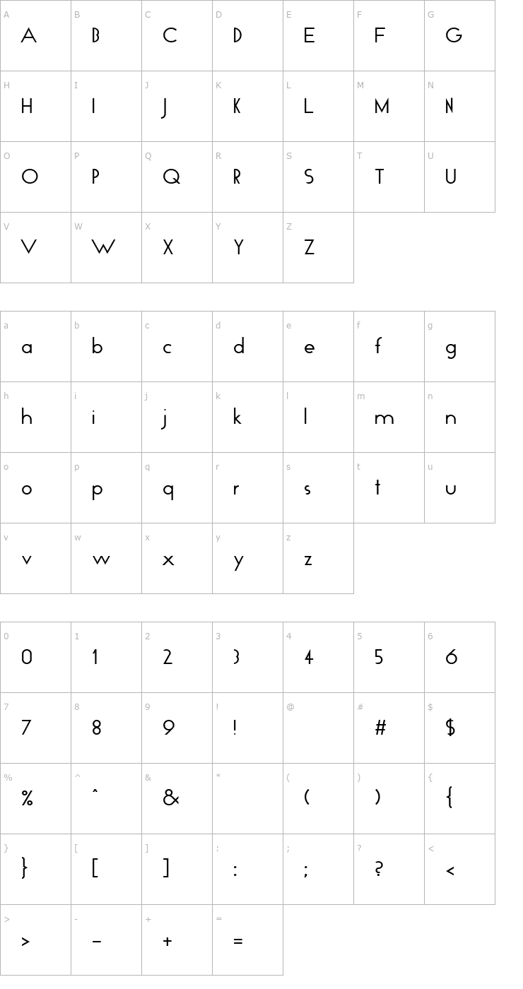 Character Map Geo Font