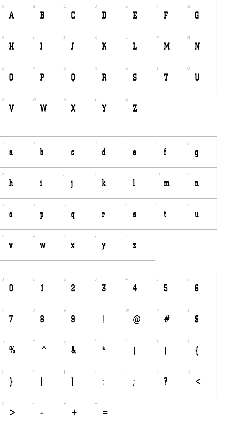 Character Map Geo 957 Thin Bold Font