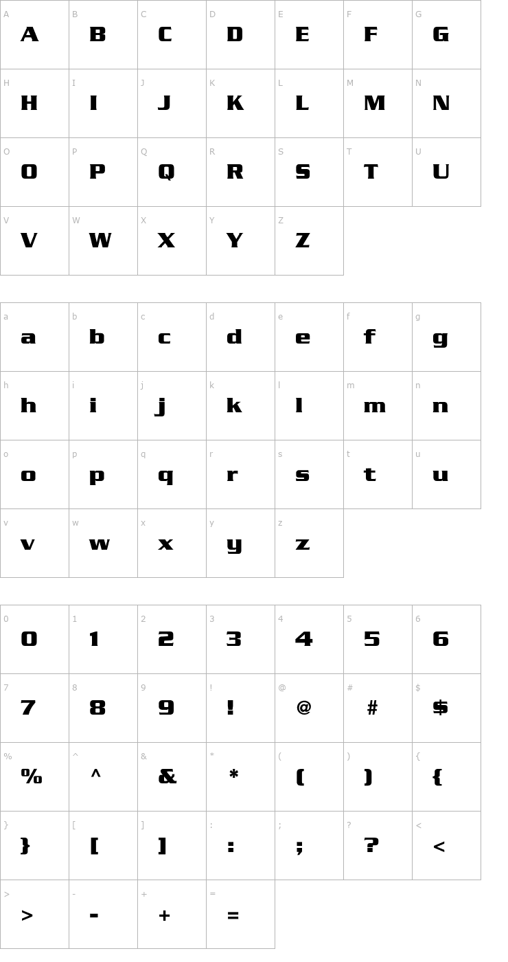 Character Map Geodet Display SSi Font