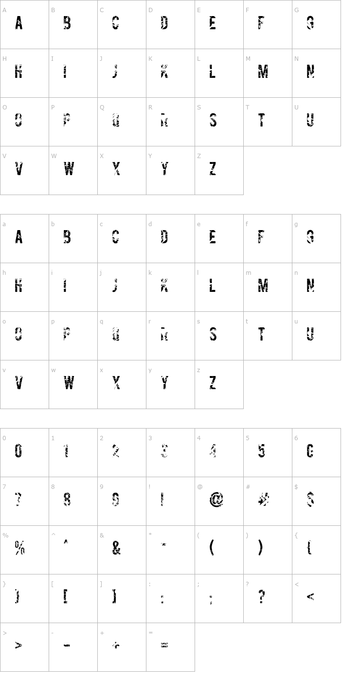 Character Map Gesso Font