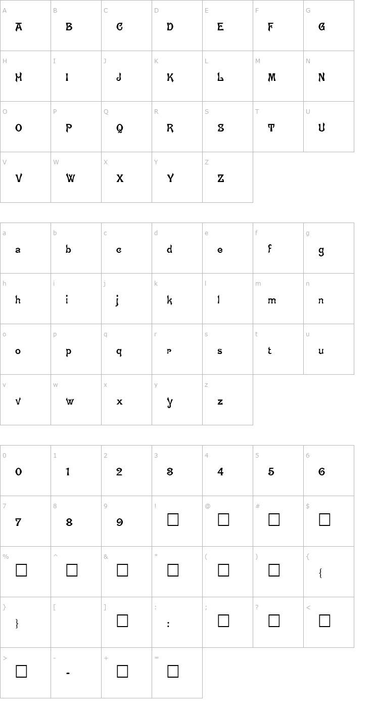 Character Map Ghostly Normal Font