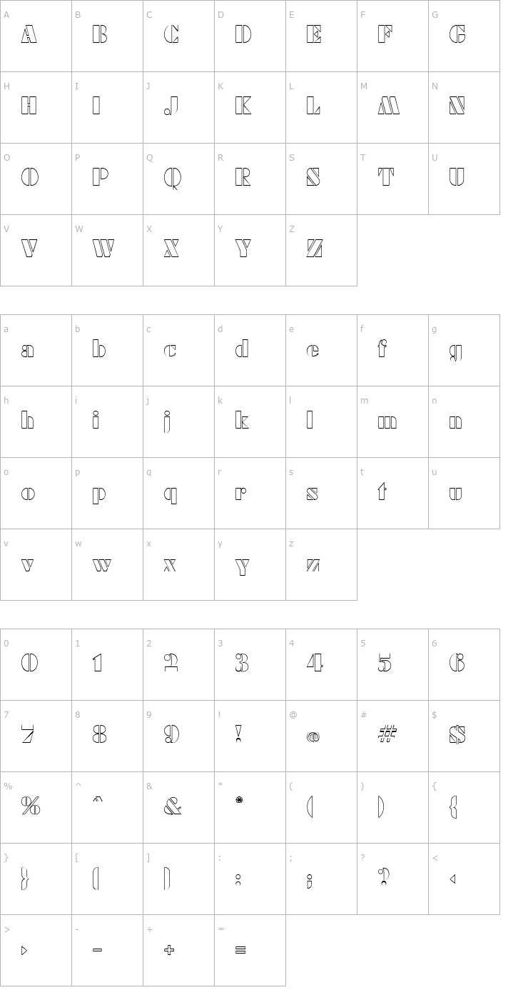 Character Map Gi Joe 1 Font