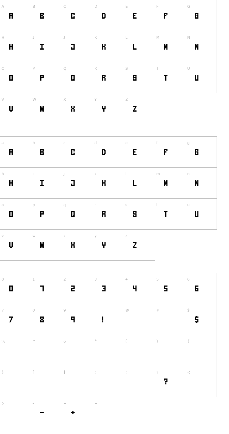 Character Map Giantypo Font