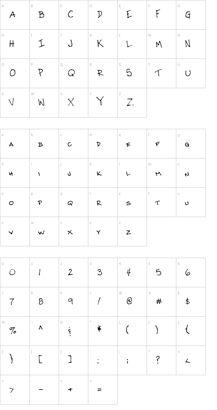 Character Map Gilbert Regular Font