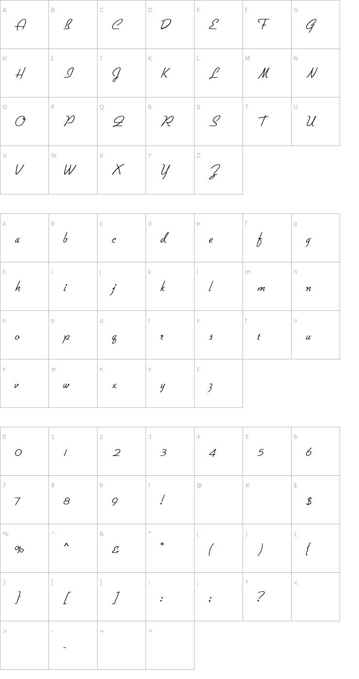 Character Map Gillies Gothic MN Light Font