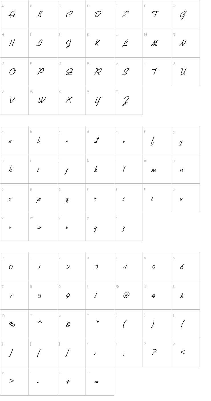 Character Map GilliesAntDLig Font