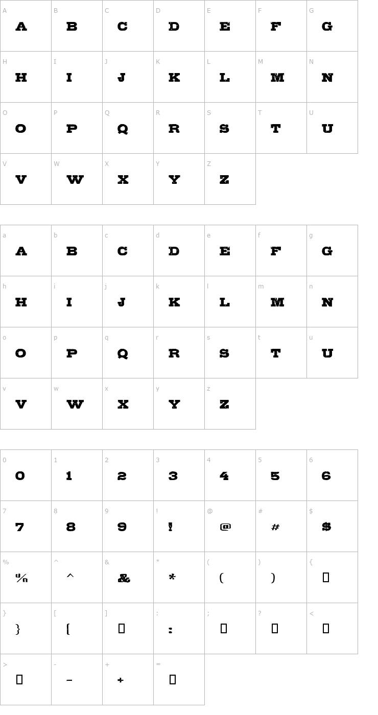 Character Map Gipsiero Font
